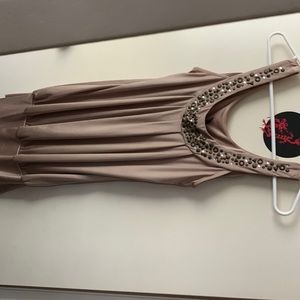 Silky tan dressy top